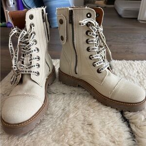 Zadig & Voltaire Women's Cream Combat Boots
